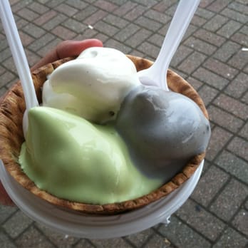 Teas' Tea - Triple soft ice cream in a waffle cone. Vanilla, green tea and black sesame - Bubble Tea Near Me - Edgewater, New Jersey Teas' Tea - Triple soft ice cream in a waffle cone. Vanilla, green tea and black sesame - Bubble Tea Near Me - Edgewater, New Jersey
