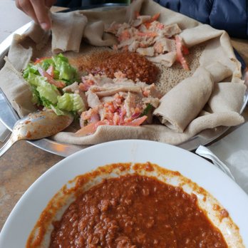 Beteseb Restaurant - Lentil wot with tomato fitfit.....yummy - Ethiopian Near Me - Silver Spring, Maryland