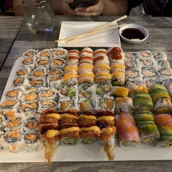 Asu Mare - a large platter of sushi and rolls - Peruvian Near Me - Freehold, New Jersey Asu Mare - a large platter of sushi and rolls - Peruvian Near Me - Freehold, New Jersey
