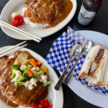 Nippon Curry San Francisco - Pork katsu curry, chicken katsu curry with steamed veggies, and tonkatsu sando - Japanese Curry Near Me - San Francisco, California