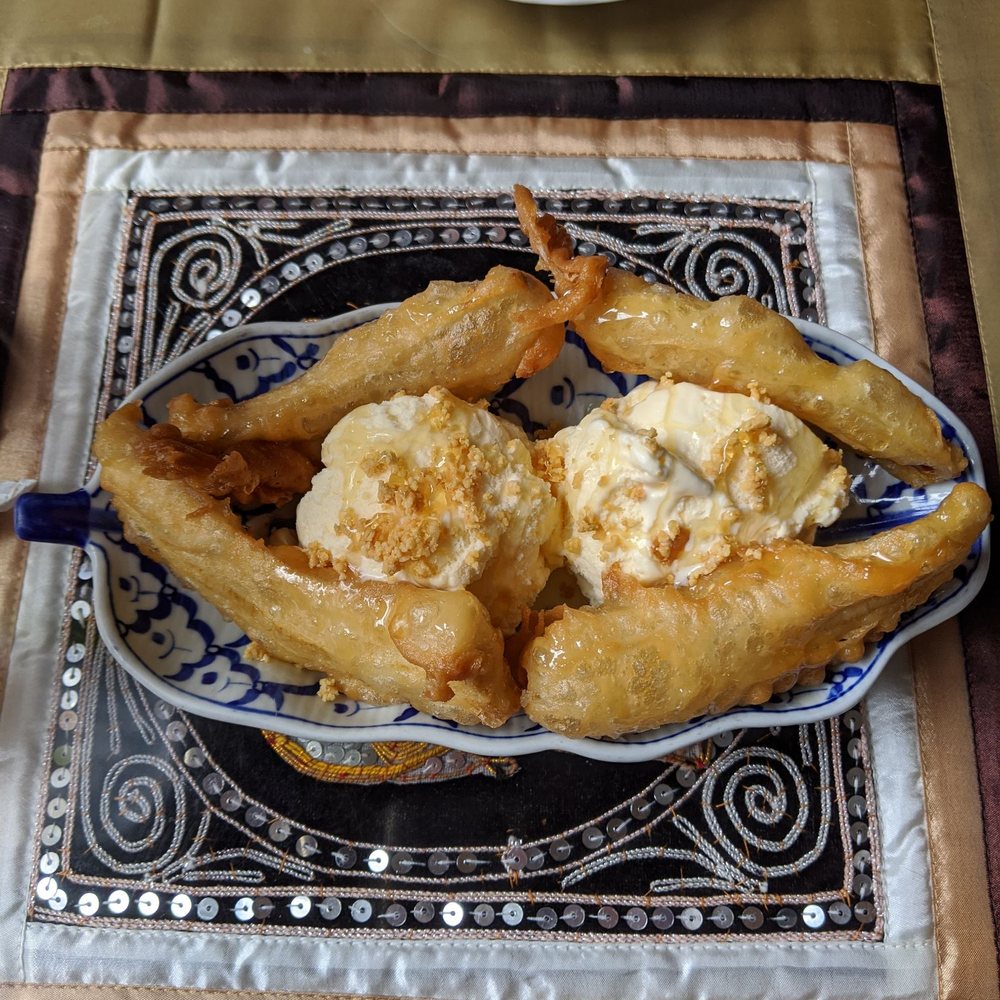 Thai Dish - Fried Banana with ice cream - Thai Near Me - Ukiah, California Thai Dish - Fried Banana with ice cream - Thai Near Me - Ukiah, California
