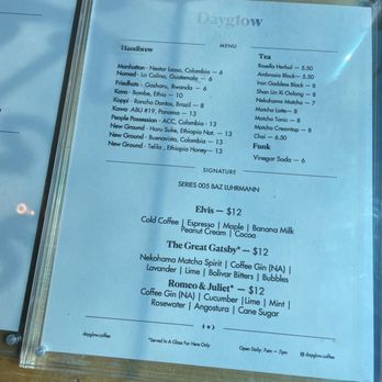 Dayglow - Menu - Coffee & Tea Near Me - Los Angeles, California Dayglow - Menu - Coffee & Tea Near Me - Los Angeles, California
