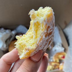 Donut Palace - Powdered lemon filled. It's almost like eating a plain tasting dry cake.