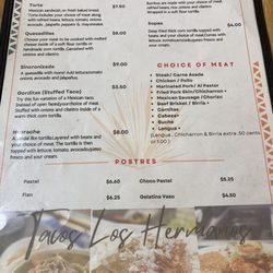 Los Hermanos Tacos - Menu