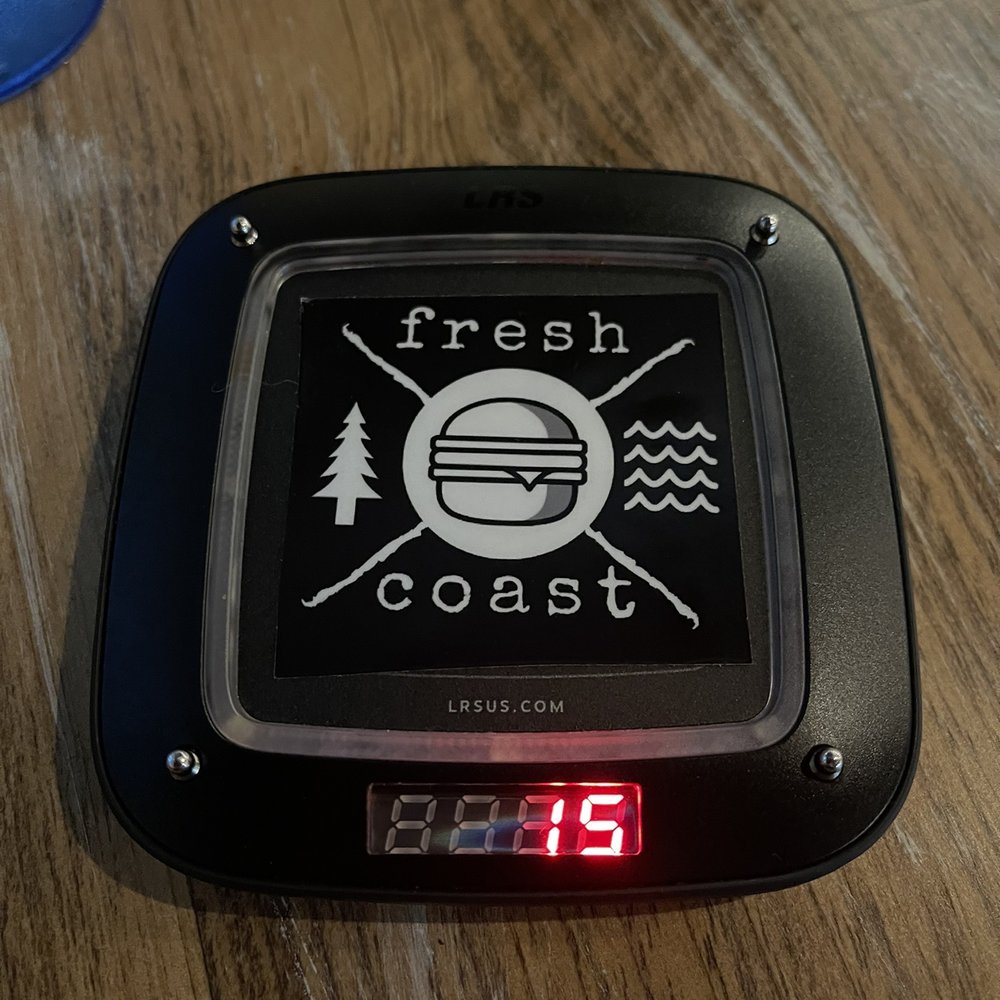 Fresh Coast Sliders - a clock on a table - Burgers Near Me - Charlevoix, Michigan