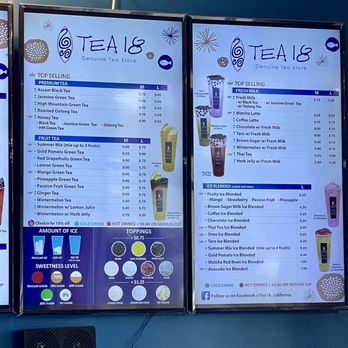 Tea 18 - Menu - Bubble Tea Near Me - Sacramento, California Tea 18 - Menu - Bubble Tea Near Me - Sacramento, California