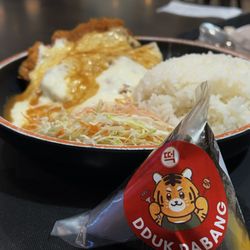 Dduk Dabang - Cheese M4. Chesse Tonkatsu and Kimchi Fried Rice Triangle Rice