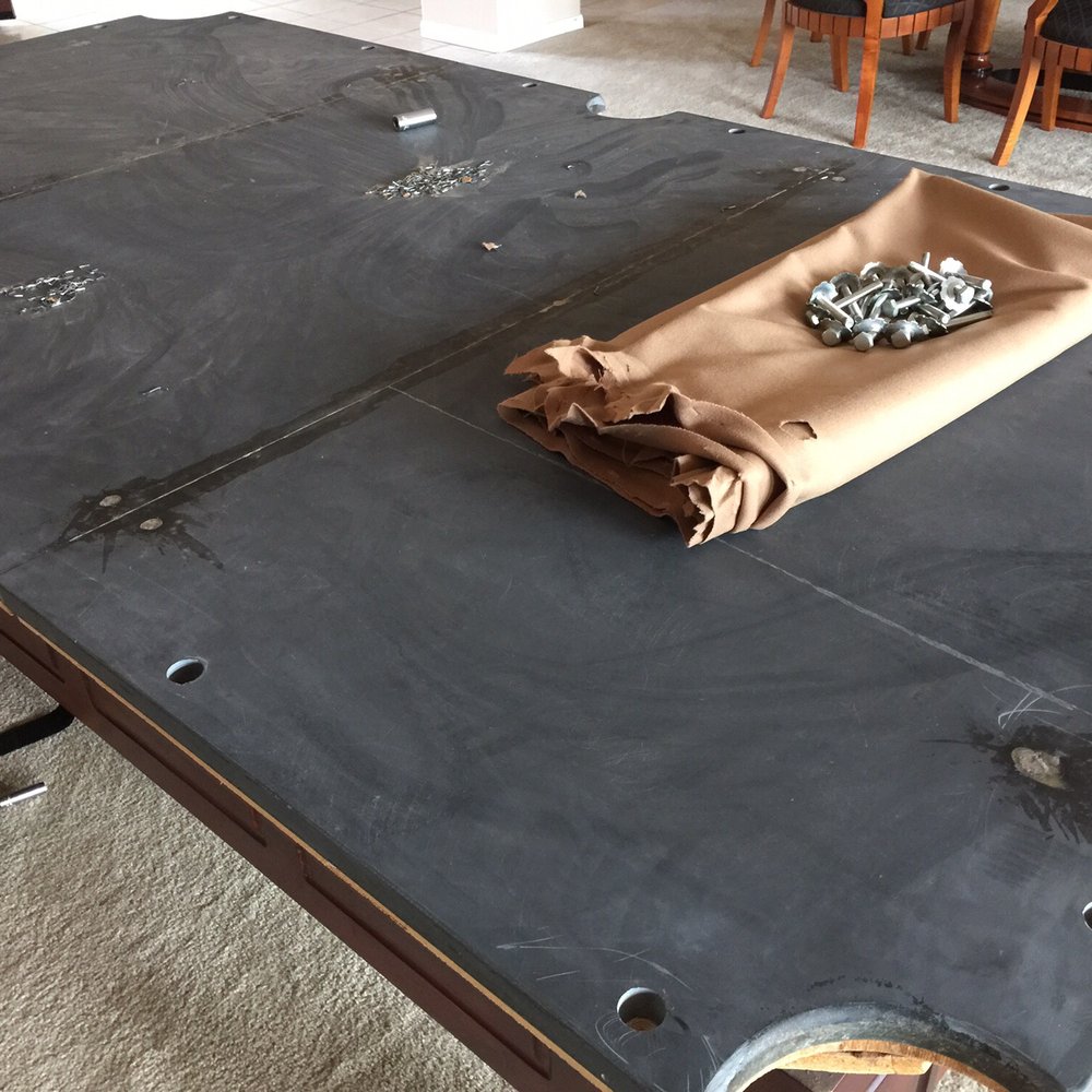 Disassembling the table.
