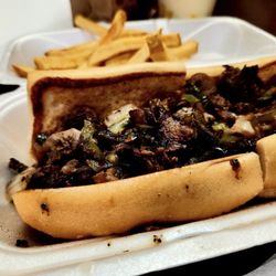 Bumper 2 Burger - Philly with provolone, mushrooms and green pepper