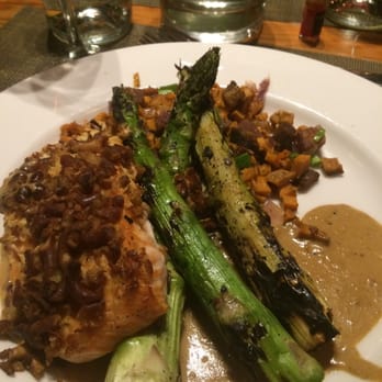 Trata - Pretzel Crusted Salmon - New American Near Me - Rochester, New York
