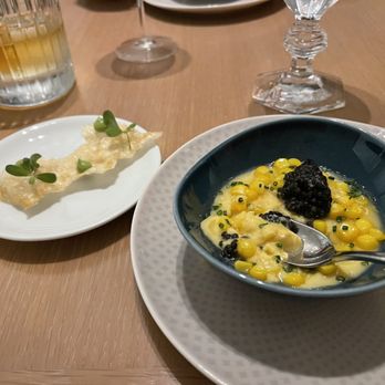 Knife Pleat - Caviar course with dinner - French Near Me - Costa Mesa, California