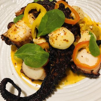 Glass Light - Octopus appetizer - New American Near Me - Norfolk, Virginia Glass Light - Octopus appetizer - New American Near Me - Norfolk, Virginia