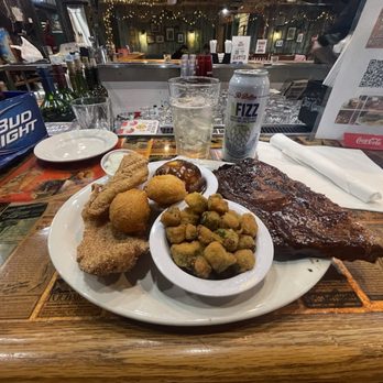 Caney Fork River Valley Grille - BBQ Rib & Fried Catfish The Caney Combo - American Near Me - Nashville, Tennessee