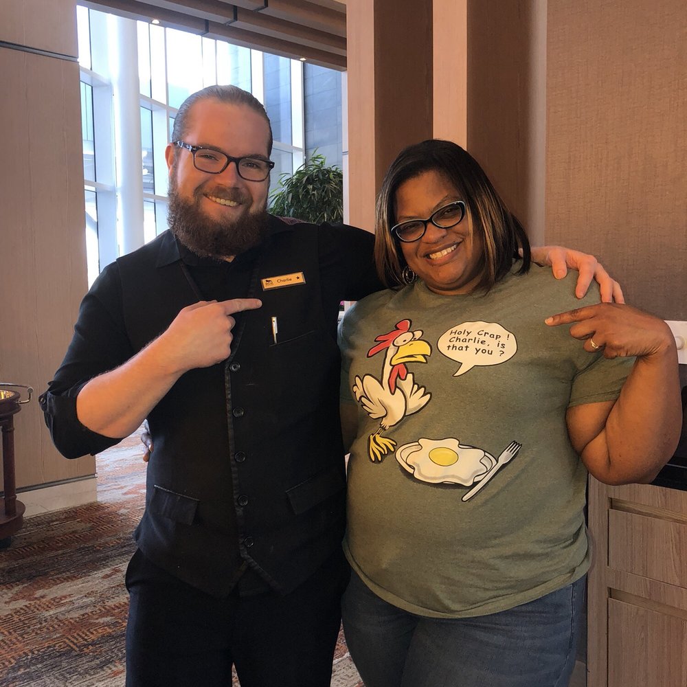 Lobby Bar - Having fun with Charlie.....peep my shirt - Wine Bars Near Me - National Harbor, Maryland Lobby Bar - Having fun with Charlie.....peep my shirt - Wine Bars Near Me - National Harbor, Maryland