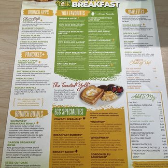 The Toasted Yolk Cafe - Breakfast menu - Breakfast & Brunch Near Me - Mobile, Alabama The Toasted Yolk Cafe - Breakfast menu - Breakfast & Brunch Near Me - Mobile, Alabama