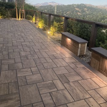 Nine Orange Landscaping - Rear yard, 2 permanent benches, lighting - Landscaping Near Me Nine Orange Landscaping - Rear yard, 2 permanent benches, lighting - Landscaping Near Me