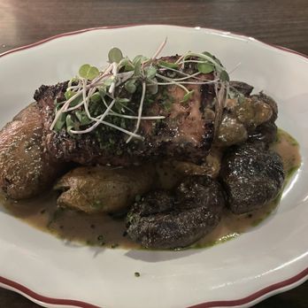 Seraphine - NC Cheshire Pork Loin with (Persillade Fingerlings & Au Poivre Sauce) - Cajun/Creole Near Me - Durham, North Carolina Seraphine - NC Cheshire Pork Loin with (Persillade Fingerlings & Au Poivre Sauce) - Cajun/Creole Near Me - Durham, North Carolina