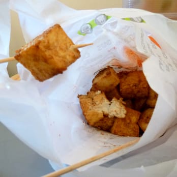Tapioca Express - Fried tofu togo ($2.00). Not bad, but I wouldn't order it again over the potstickers or Lollicup's fried tofu. - Coffee & Tea Near Me - Alhambra, California Tapioca Express - Fried tofu togo ($2.00). Not bad, but I wouldn't order it again over the potstickers or Lollicup's fried tofu. - Coffee & Tea Near Me - Alhambra, California