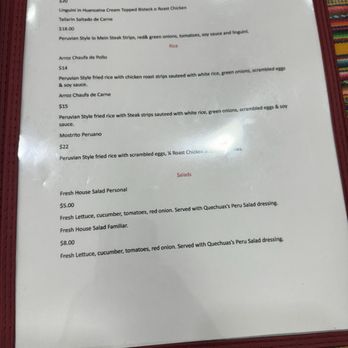Quechuas Peru Restaurant - Menu! - Peruvian Near Me - Lawrenceville, Georgia