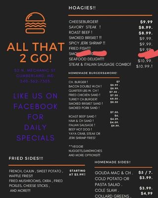Menu photo 7 All That 2 Go Ridgeley, WV