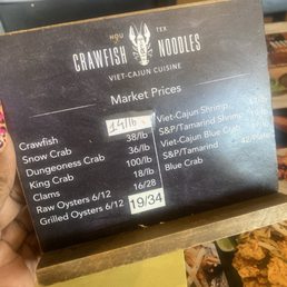 $14 pp for crawfish
