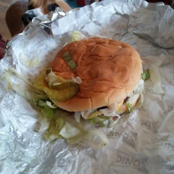 Sonic Drive-In - Sad burger. Cheese isn't melted at all. - Burgers Near Me - Tacoma, Washington Sonic Drive-In - Sad burger. Cheese isn't melted at all. - Burgers Near Me - Tacoma, Washington