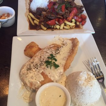 INTIMAR Peruvian Restaurant - Fish filet with garlic& beef with onions - Peruvian Near Me - Sunny Isles Beach, Florida