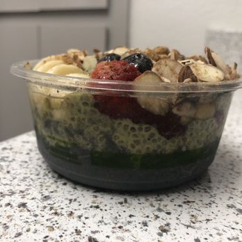 Flavor Theory - I got the coconut activated charcoal as the base, the matcha chia pudding, honey almond granola. - Acai Bowls Near Me - Riverside, California Flavor Theory - I got the coconut activated charcoal as the base, the matcha chia pudding, honey almond granola. - Acai Bowls Near Me - Riverside, California