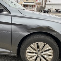 J and D Hewlett Auto Body - Damaged front fender & door