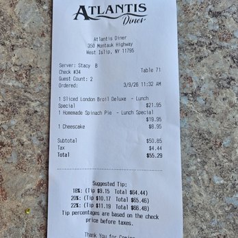 Atlantis Diner - March 2026 - Diners Near Me - West Islip, New York