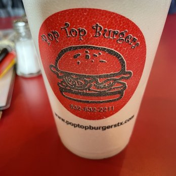 Pop Top Burgers - Logo and number - Burgers Near Me - Webster, Texas