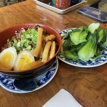 Joy - Minced Pork on Rice 滷肉飯 with Simple Greens 燙青菜 - Taiwanese Near Me - Los Angeles, California