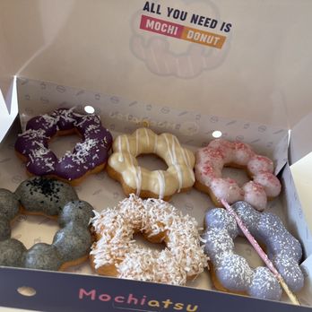 Mochiatsu St Augustine - Bottom left is black sesame - Donuts Near Me - St. Augustine, Florida