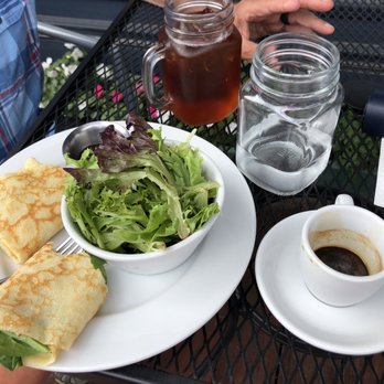 Red Brick Cafe - Turkey crepe, side salad, espresso and ice tea for summer lunch. - Salad Near Me - Port Henry, New York