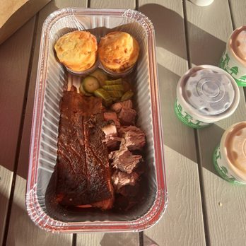 Wild Fig BBQ - Baby Back Ribs, Chopped Brisket, Housemade Pickles, Corn Muffins (pair) - Barbeque Near Me - Las Vegas, Nevada Wild Fig BBQ - Baby Back Ribs, Chopped Brisket, Housemade Pickles, Corn Muffins (pair) - Barbeque Near Me - Las Vegas, Nevada