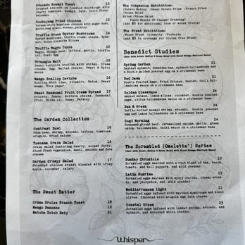 Whisper - Menu - Breakfast & Brunch Near Me - San Mateo, California Whisper - Menu - Breakfast & Brunch Near Me - San Mateo, California