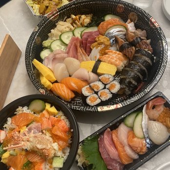 Longevousjoy - Double decker, curry udon and sushi sashimi platter - Japanese Near Me - Brooklyn, New York