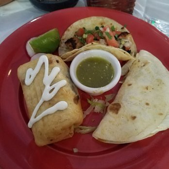 L Encanto D Lola - Combo platter #1 (Chimichanga, taco, quesadilla) - Mexican Near Me - New York, New York