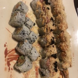 a plate of sushi rolls a plate of sushi rolls
