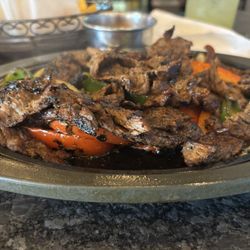 Fajitas with peppers and onions