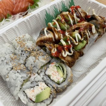 Sushi House - California Roll ($4.75) and Dragon Roll ($11.95). - Japanese Near Me - Richmond, British Columbia Sushi House - California Roll ($4.75) and Dragon Roll ($11.95). - Japanese Near Me - Richmond, British Columbia