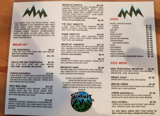 Menu photo 7 The Summit Cafe Canmore, AB Menu photo 7 The Summit Cafe Canmore, AB