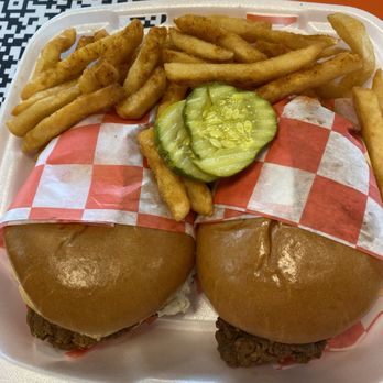 Asad’s Hot Chicken - 2 huge chicken sandwiches which they refer to as sliders - Juice Bars & Smoothies Near Me - Norristown, Pennsylvania