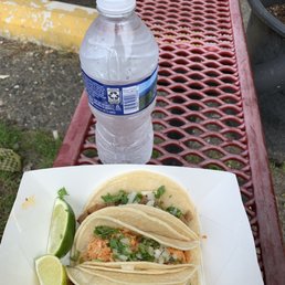 Chicken, pulled pork beef tacos.