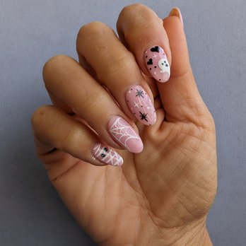 Organic Nail Bar - Pink Halloween nails - Nail Salons Near Me - Phoenix, Arizona Organic Nail Bar - Pink Halloween nails - Nail Salons Near Me - Phoenix, Arizona