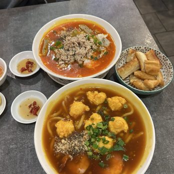 Banh Canh 3 Mien - #1 Nam Pho (spicy udon soup with shrimp cake and pork), #5 Cua Dac Biet (specialty udon soup with crab, shrimp, and pork) - Vietnamese Near Me - San Jose, California Banh Canh 3 Mien - #1 Nam Pho (spicy udon soup with shrimp cake and pork), #5 Cua Dac Biet (specialty udon soup with crab, shrimp, and pork) - Vietnamese Near Me - San Jose, California