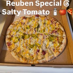 Salty Tomato Pizza - A Reuben Sandwich on a Pizza Perfect