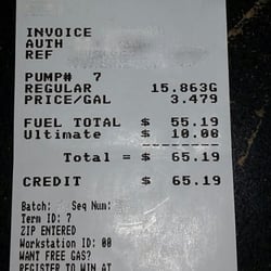 7-Eleven - Receipt with no car wash discount