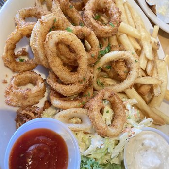 Brophy Bros - Calamari plate with fries and coleslaw - Seafood Near Me - Santa Barbara, California Brophy Bros - Calamari plate with fries and coleslaw - Seafood Near Me - Santa Barbara, California