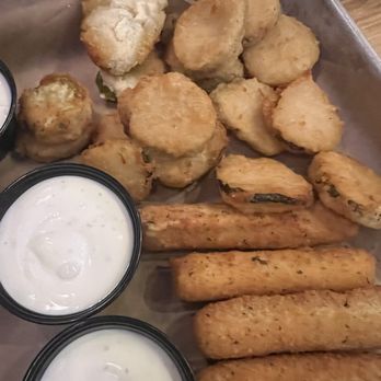 Buffalo Wild Wings - Raw batter on the entire fried pickles app. - Sports Bars Near Me - Gurnee, Illinois Buffalo Wild Wings - Raw batter on the entire fried pickles app. - Sports Bars Near Me - Gurnee, Illinois